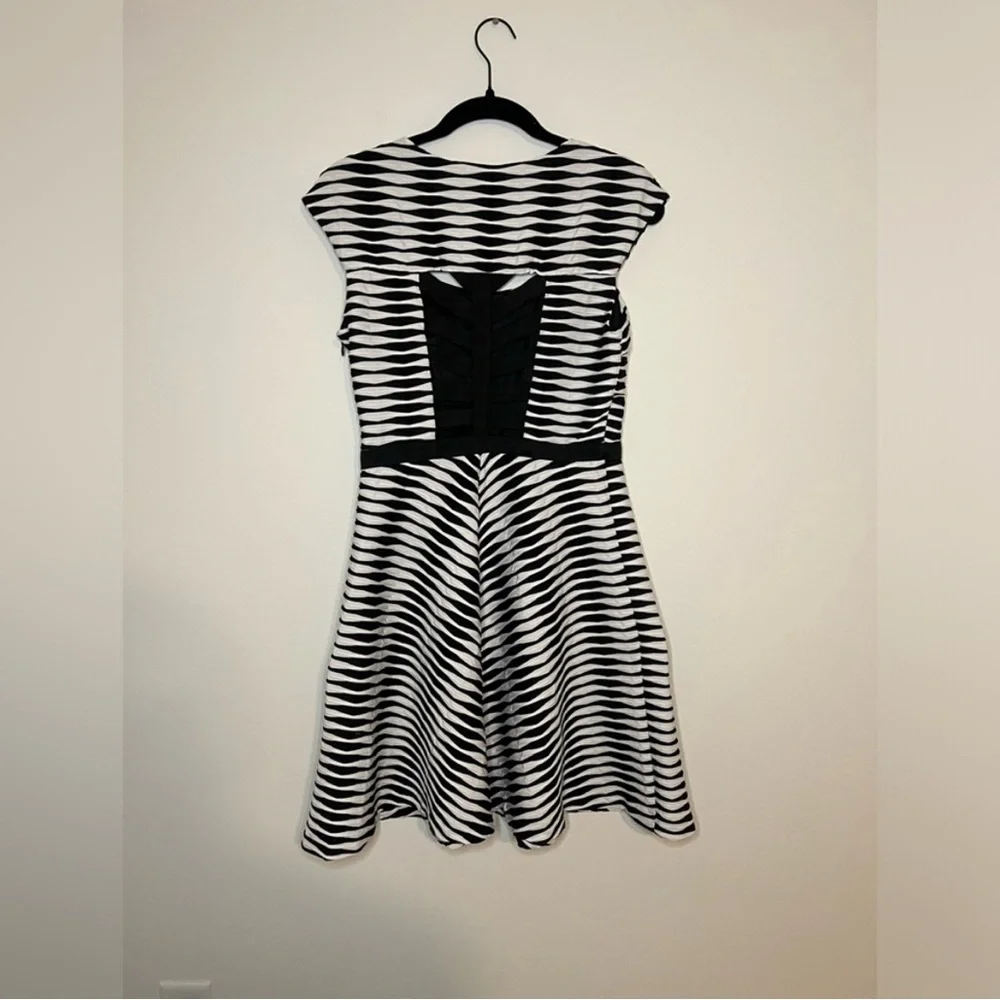 Betsey Johnson - Black and White Fit and Flare Dress - Size 8 - Picture 2 of 8